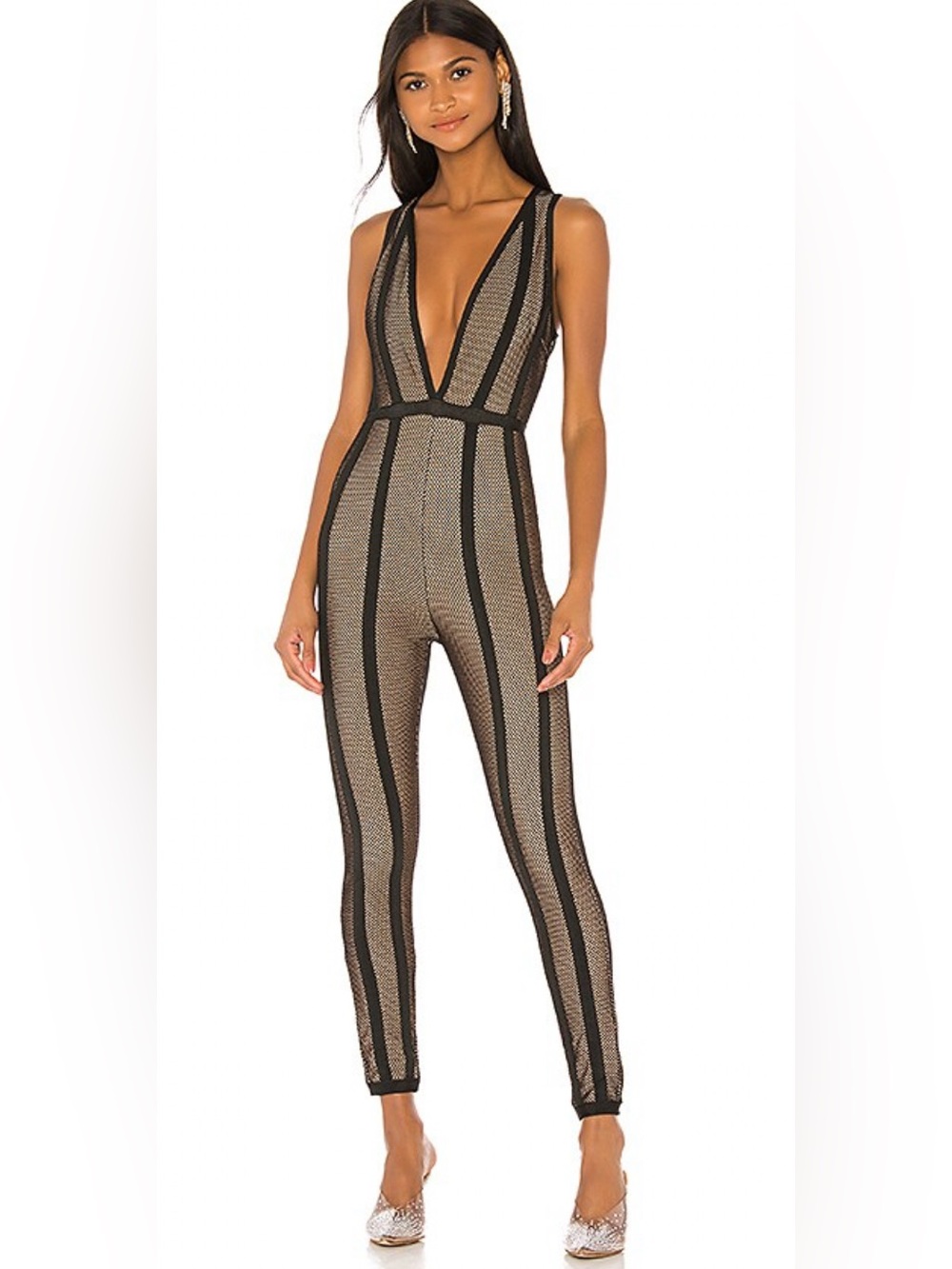 Superdown Niki Fishnet Cat Suit Size S
